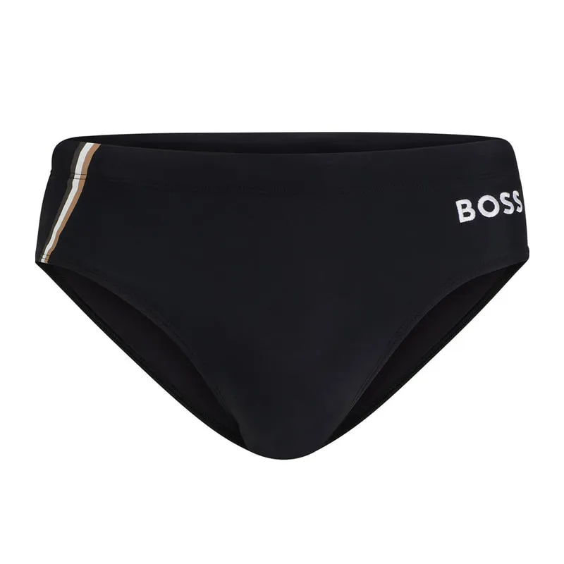 Swim briefs with signature stripe