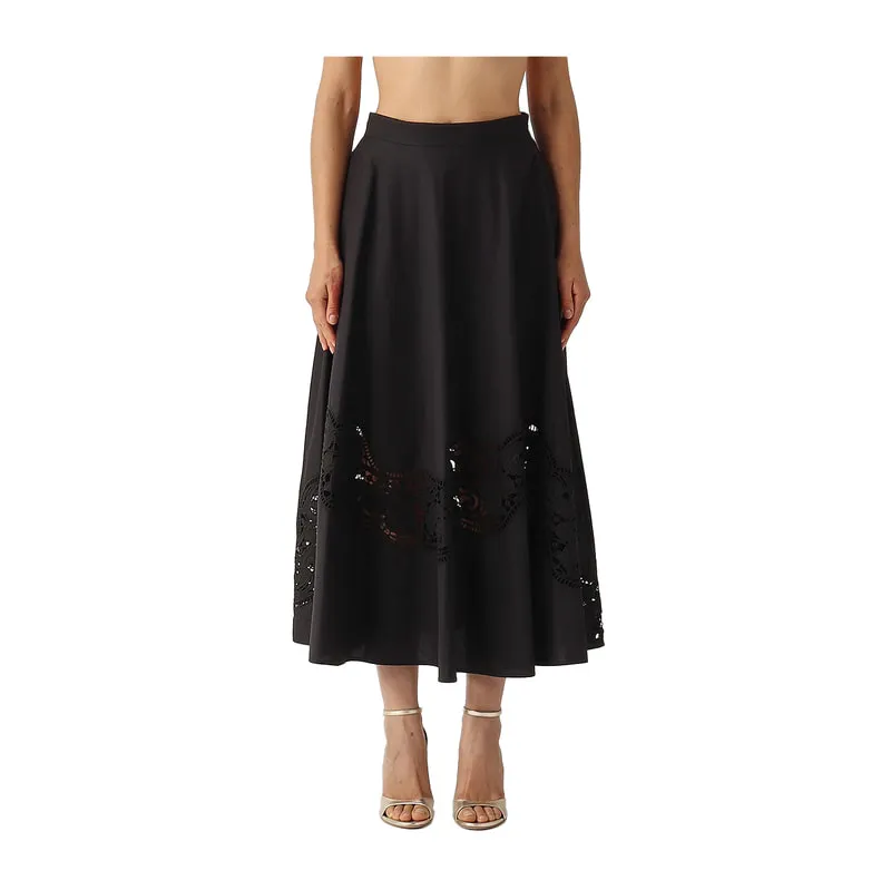 Broderie anglaise poplin skirt