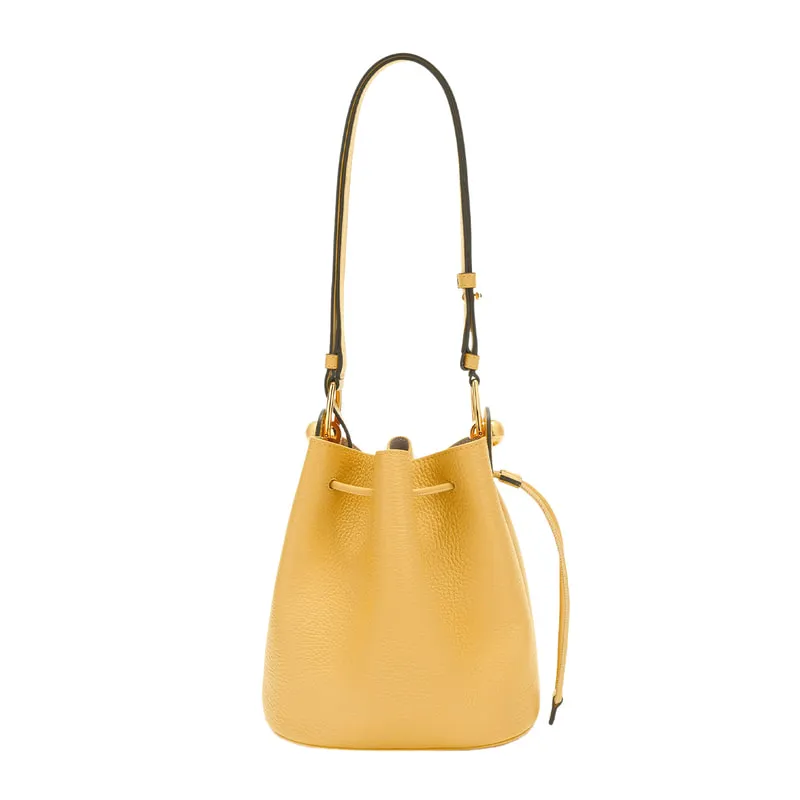 Womens leather bucket bag