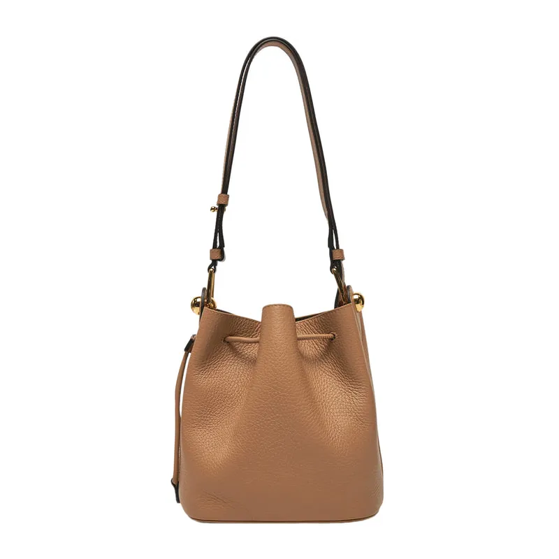 Womens leather bucket bag