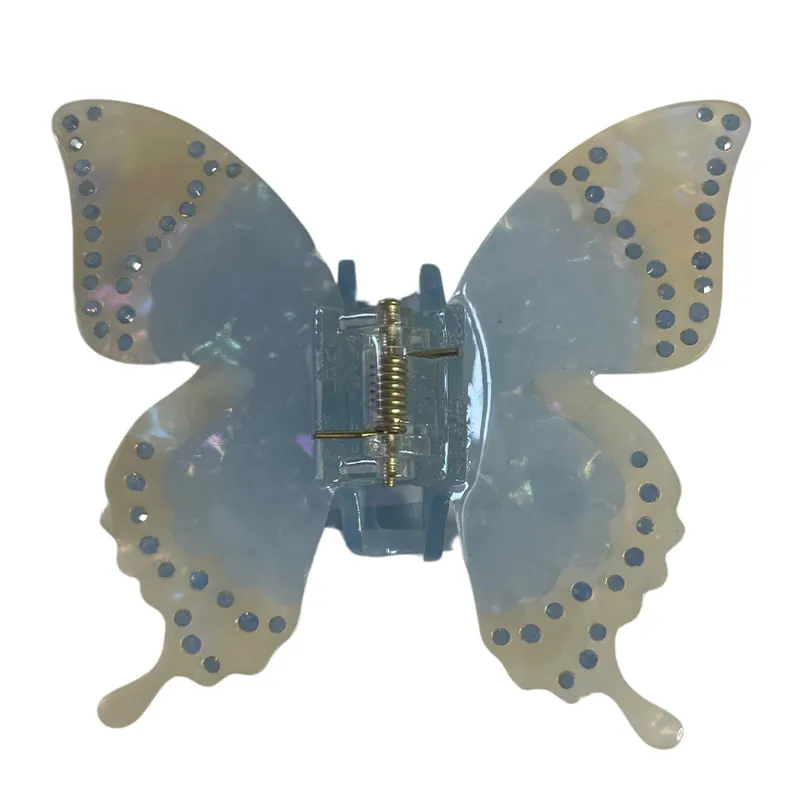Butterfly Crystal Clip In Blue Crystals