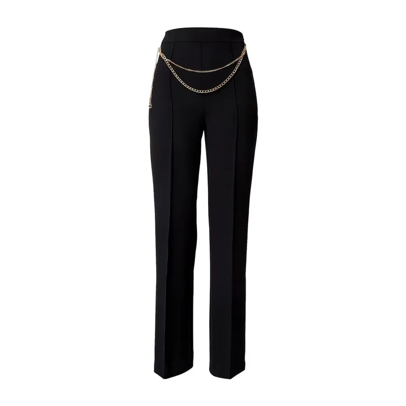 Belted cady crepe pants