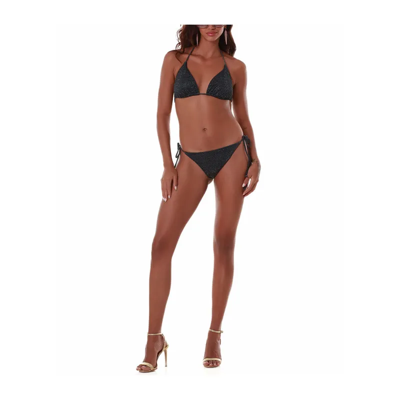 Candy Glam strass embellished triangle bikini top
