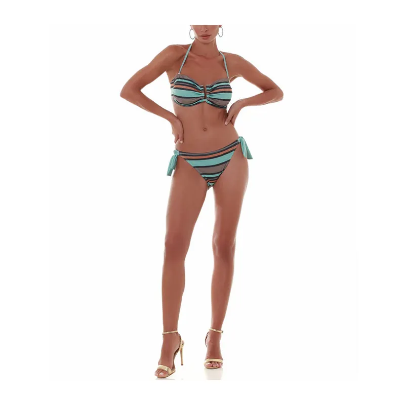 Candy Stripes strapless underwired bikini top