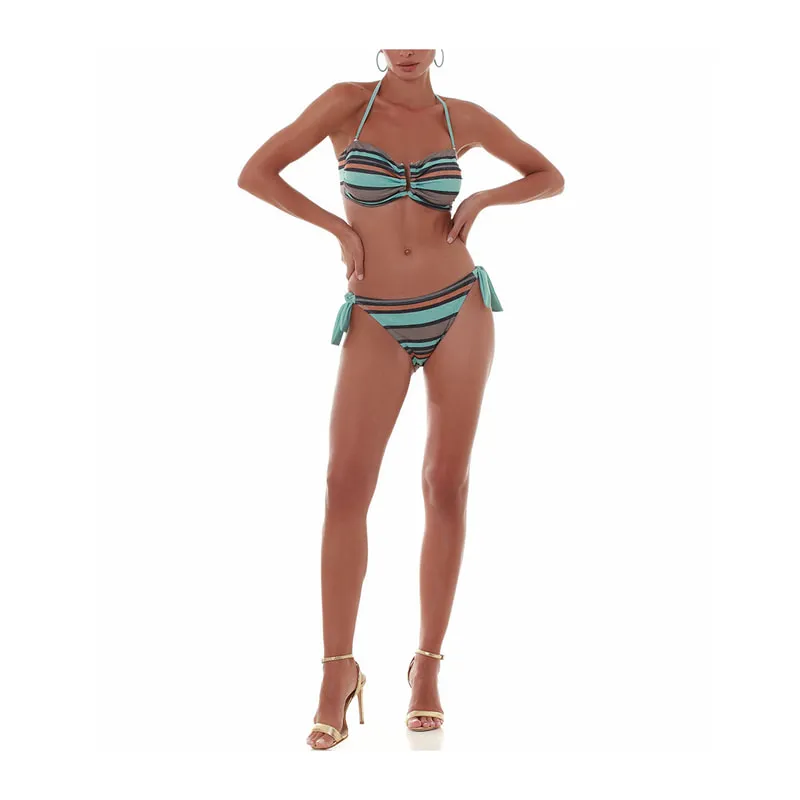 Candy Stripes striped onepiece tie-side bikini slip
