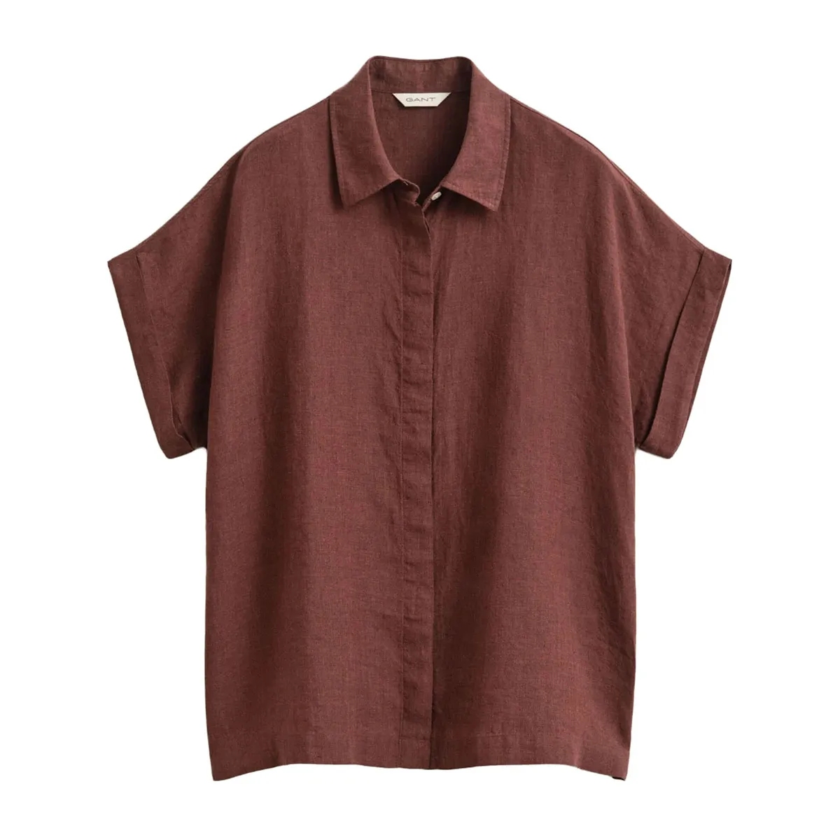 Women's cap sleeve linen shirt