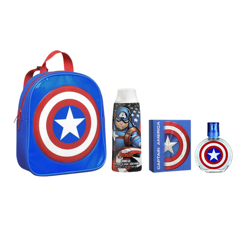 Captain America Eau De Toilette With Shower Gel & Backpack