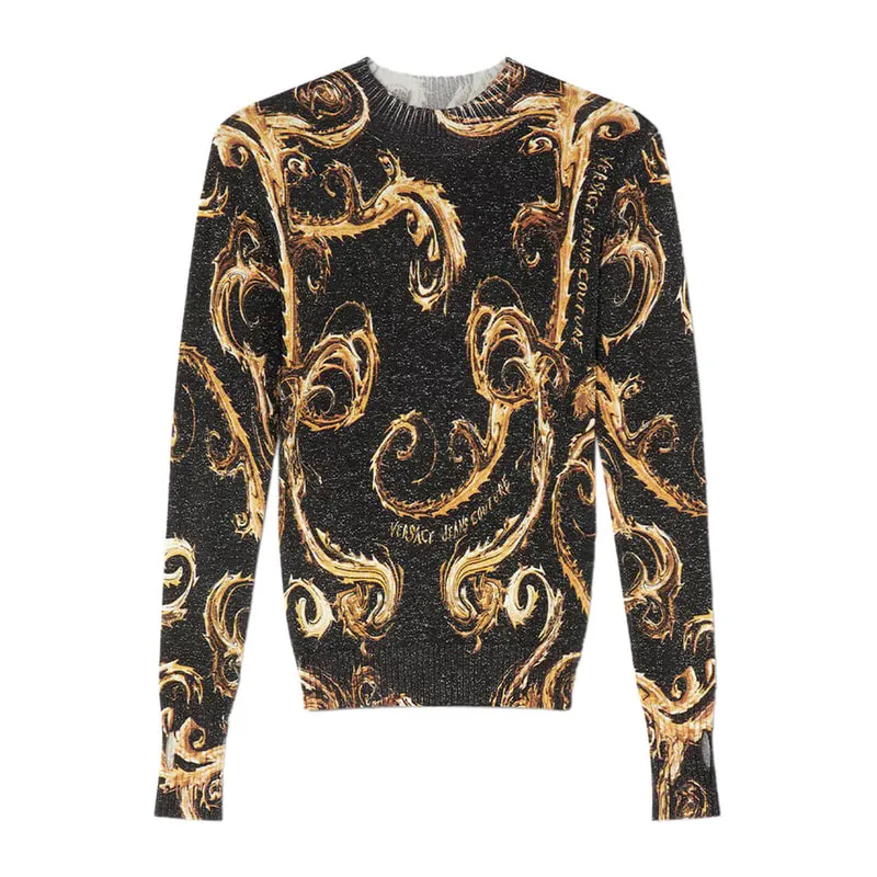 Knitted blouse with Chrome print