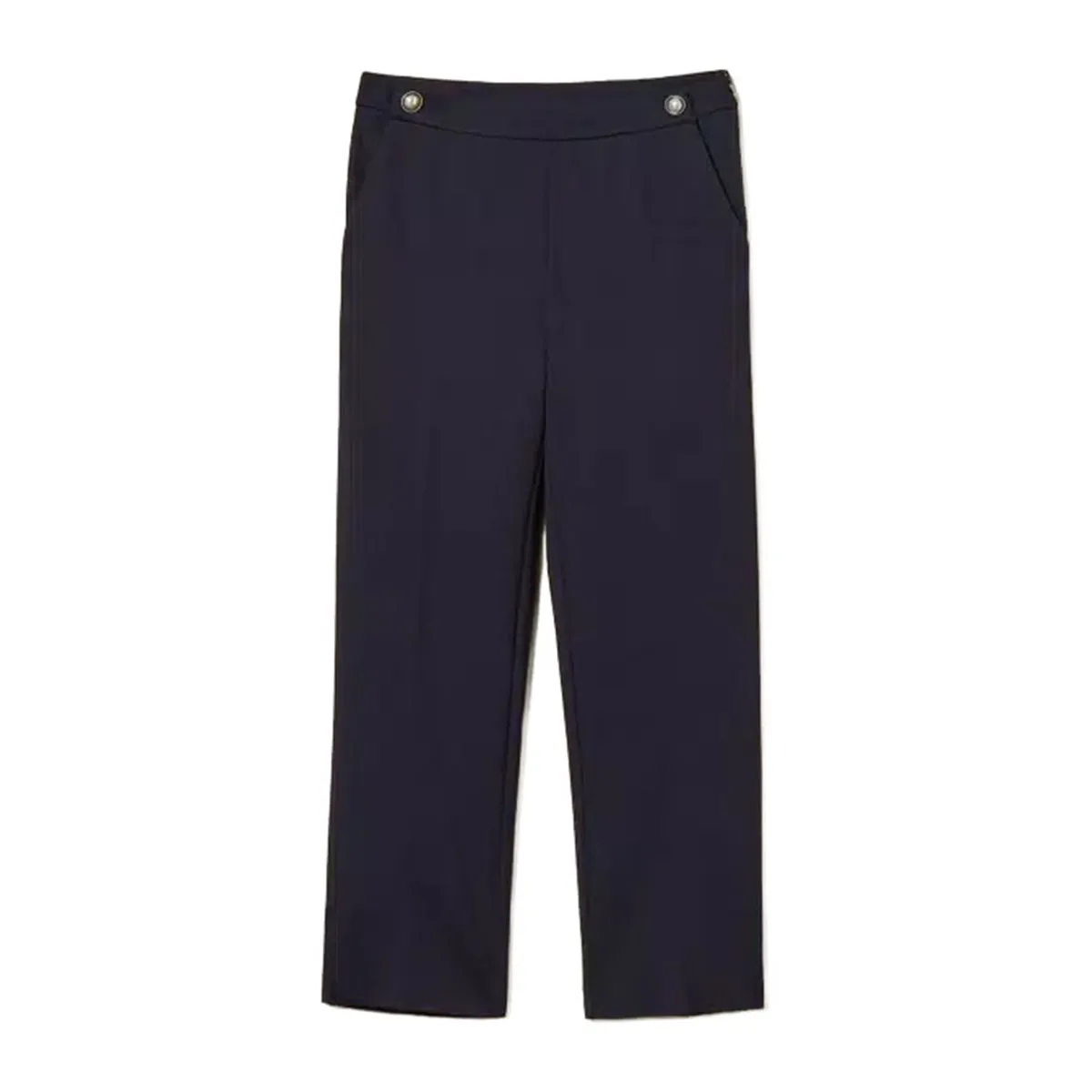 Women's cigarette pants with decorative pearls