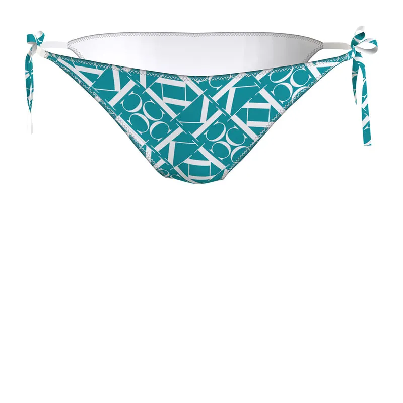 CK Monogram side tie bikini bottoms