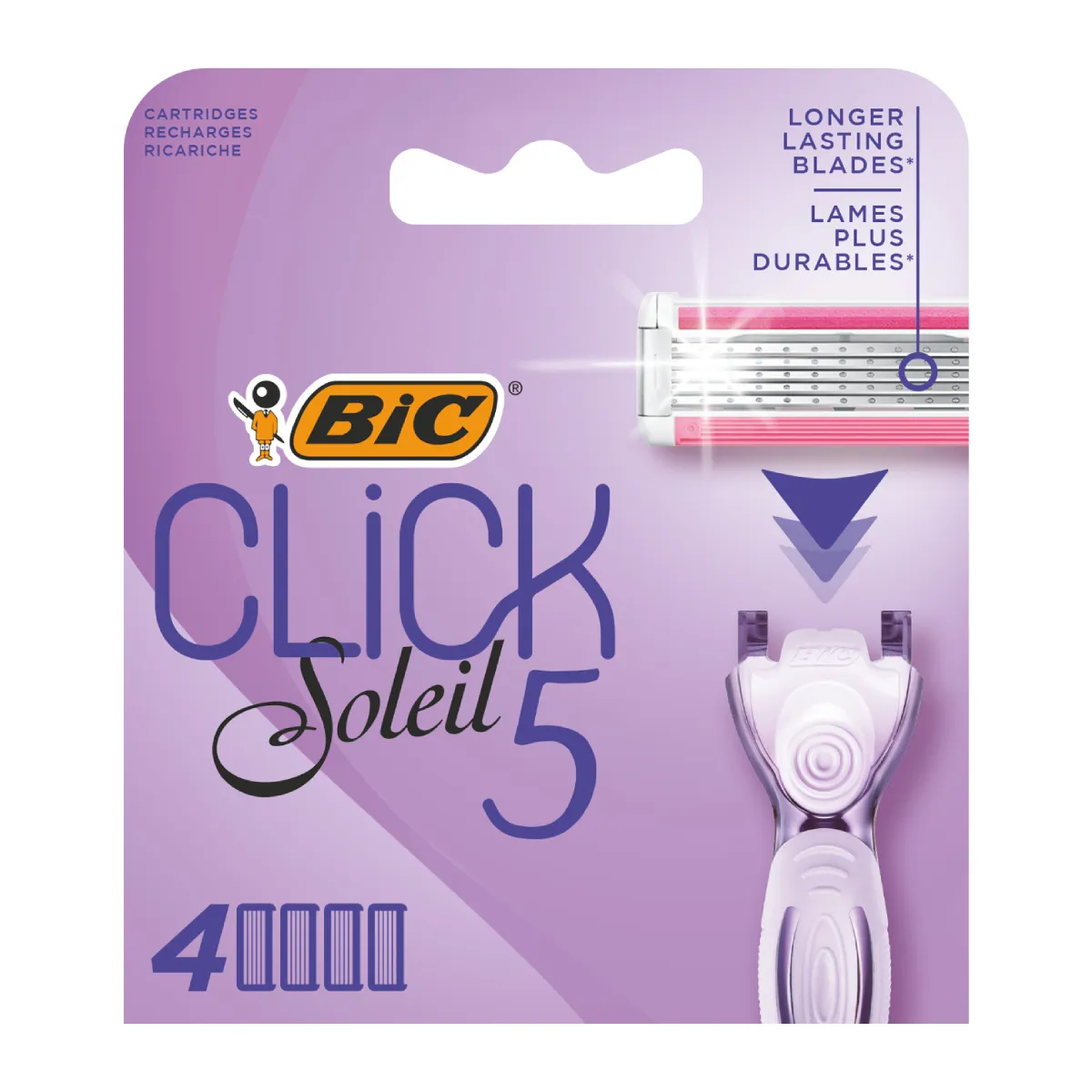 Click 5 Soleil 5-Blade Replacement Blades for Women's Razor