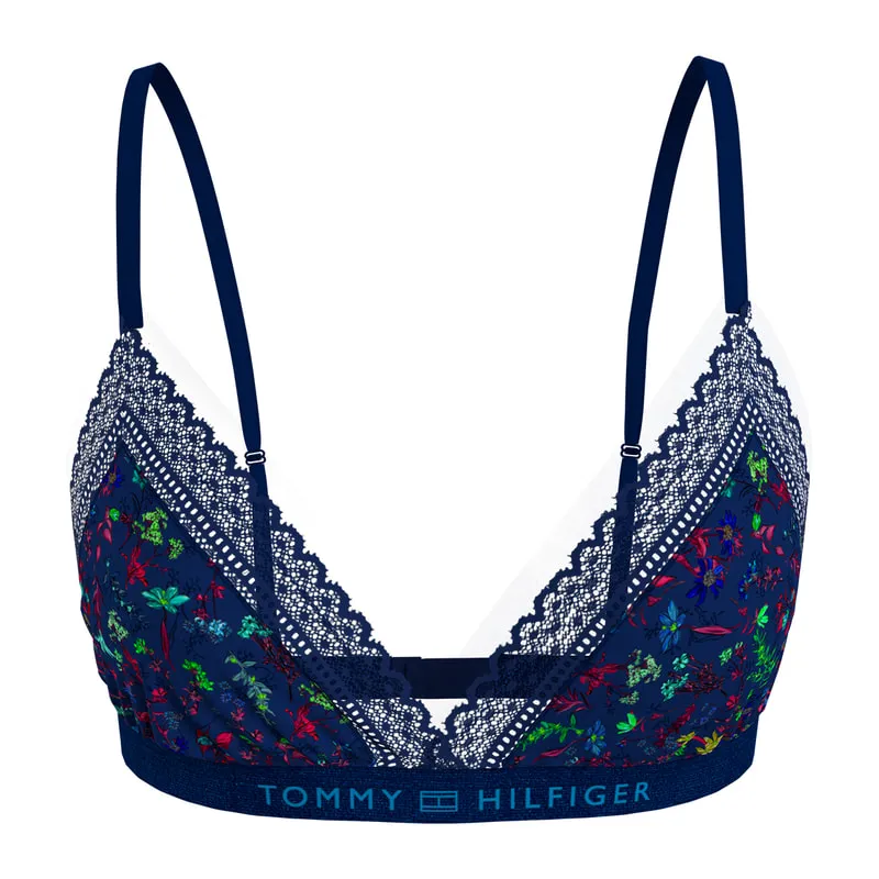 Coastal floral triangle bra
