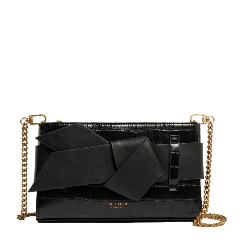 Croc Texture Bow Clutch Bag JJOSANA