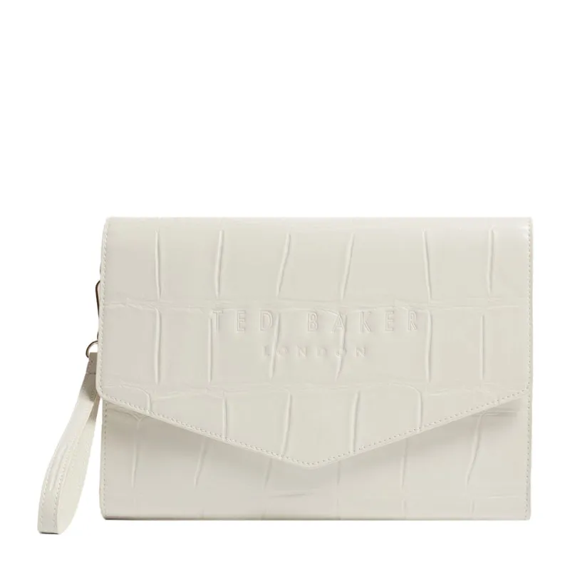 Patent Croc Effect Envelope Clutch Bag CROCEY