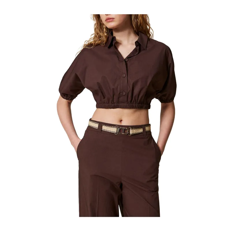 Cropped Poplin Shirt
