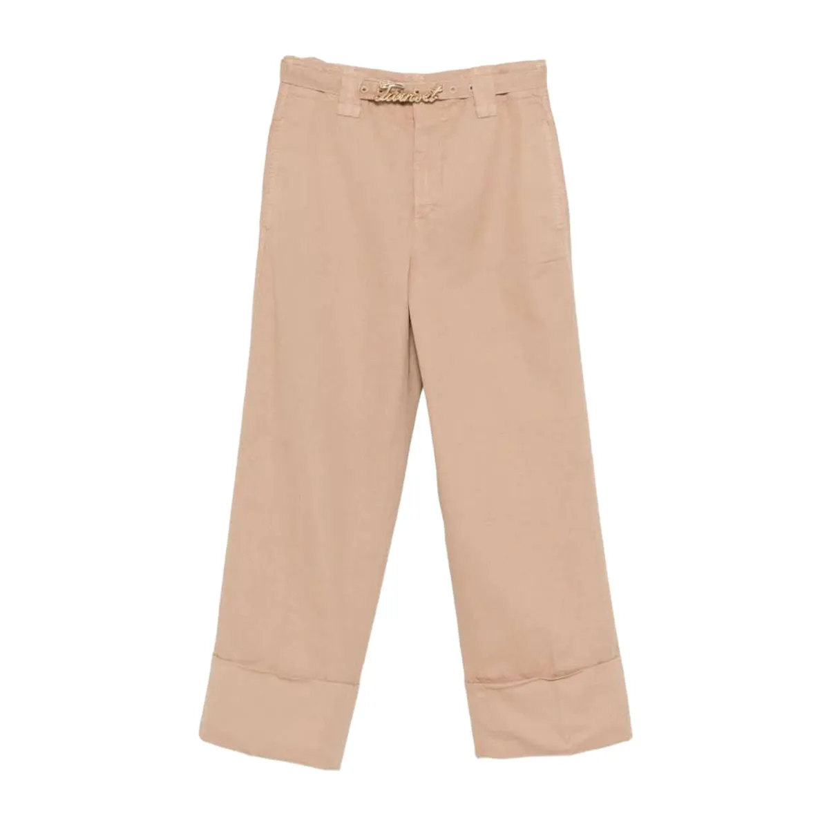 Women's high-waisted cropped cotton pants