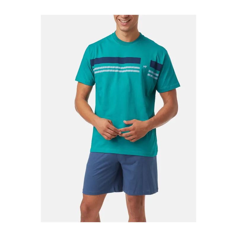 Cross line short sleeve pyjama set