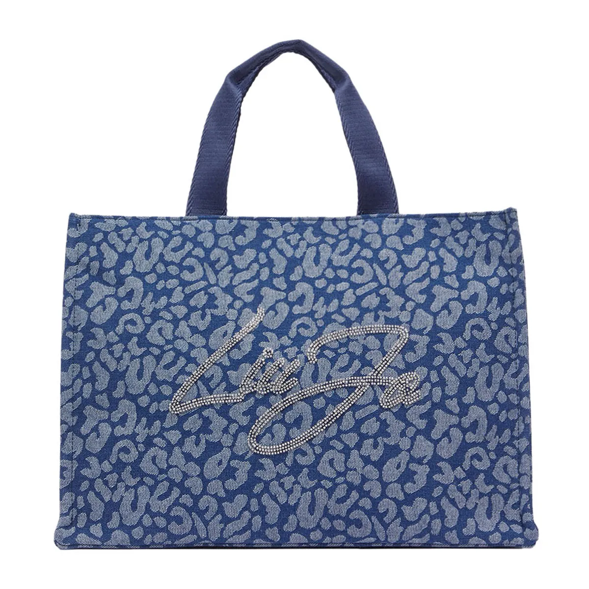 Women's denim animal print tote bag