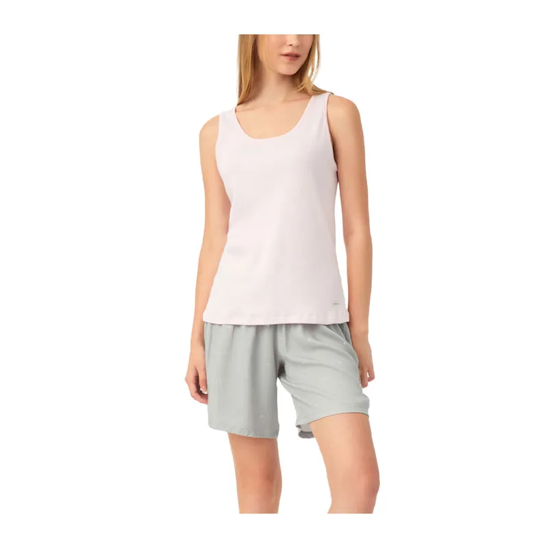 Dots satin sleeveless pyjama set