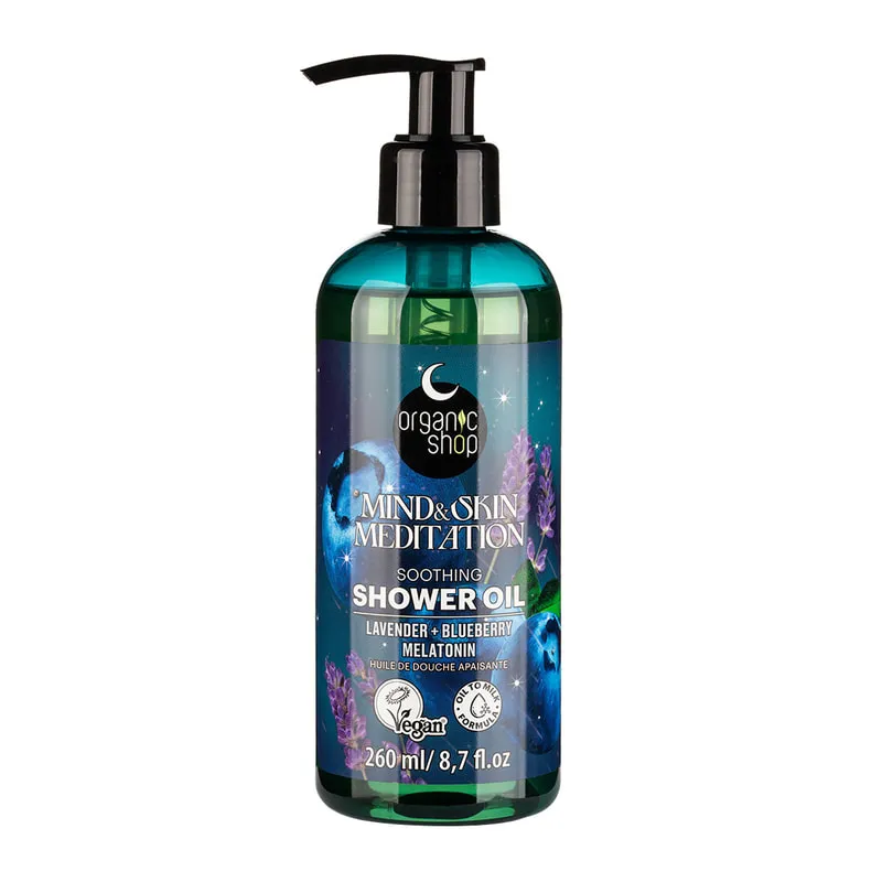 Dreamy Night Relaxing Shower Oil Mind & Skin Meditation with Lavender, Blueberry & Melatonin