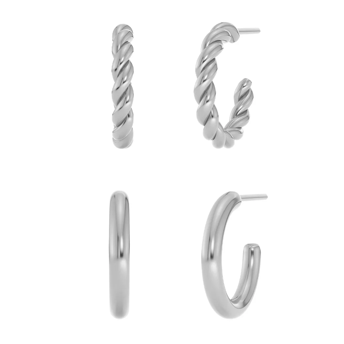 Women's Duo Pair Creoles earrings