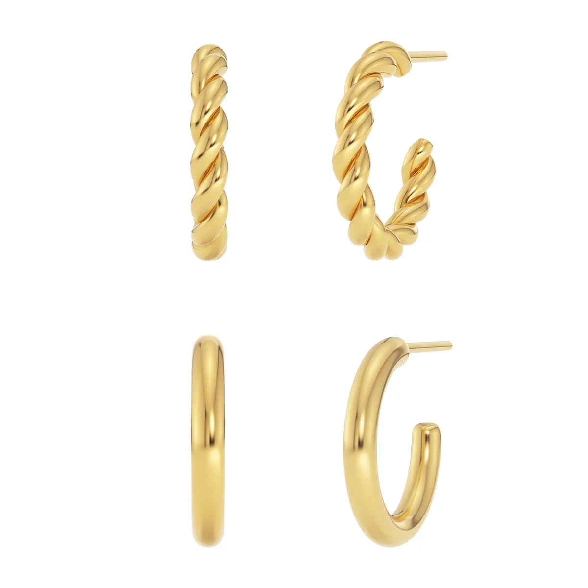Women's Duo Pair Creoles earrings