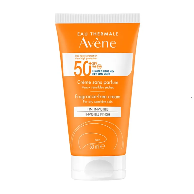 Eau Thermale Soins Solaires Sunscreen Face Cream SPF50+ Fragance-Free for Dry Sensitive Skin