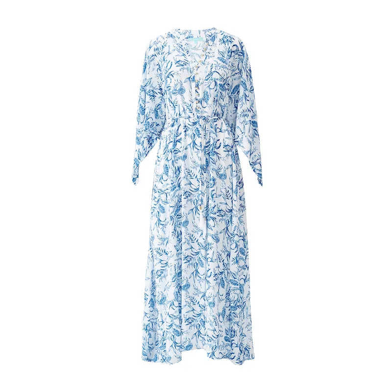 Edith Blue Leaf Dress