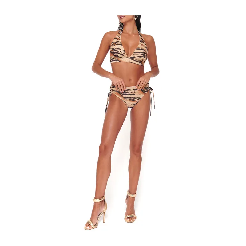 Eye of the Tiger halter bikini top cup D