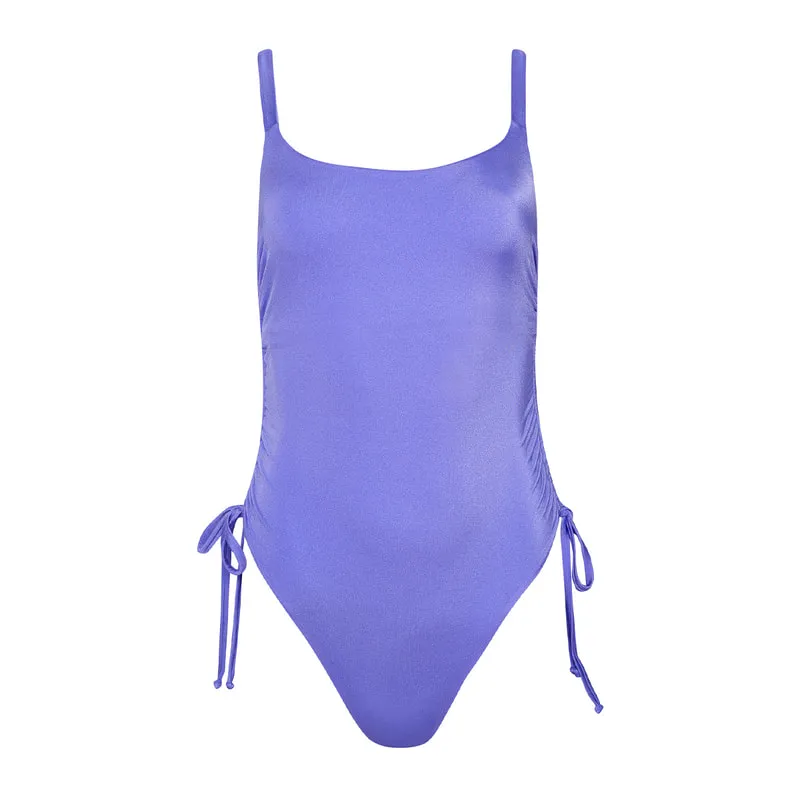 Fashion solids one-piece swimsuit