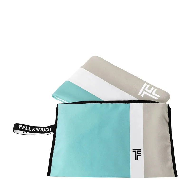 Feel & Touch microfiber beach towel & toiletry bag