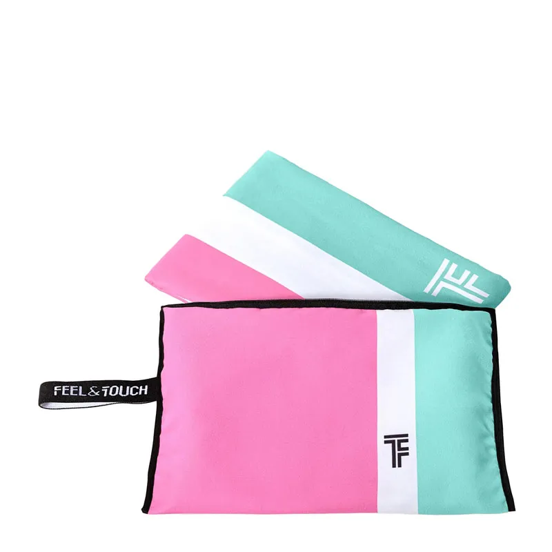Feel & Touch microfiber beach towel & toiletry bag