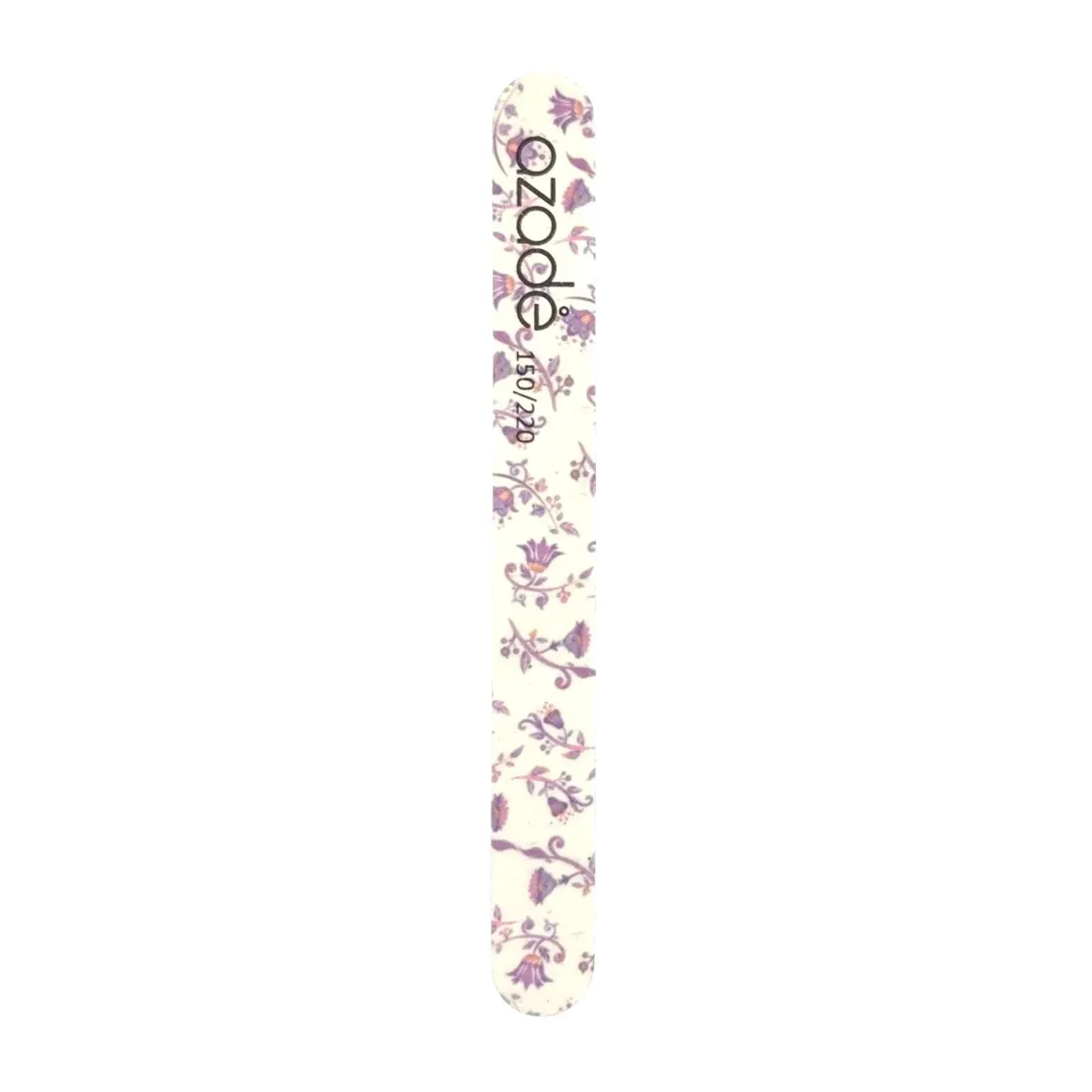 Nail File Floral Purple - White