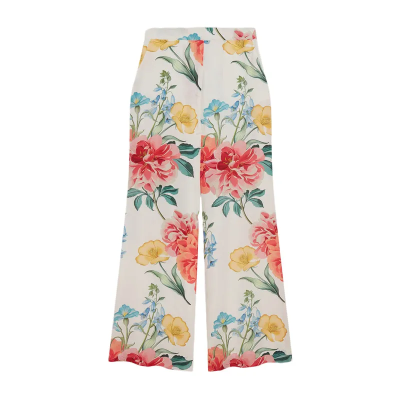 Παντελόνι με floral print NYMPHAT