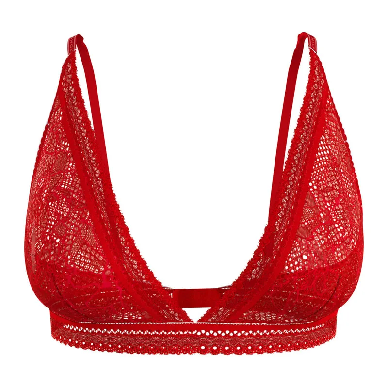 Floral lace unlined triangle bra