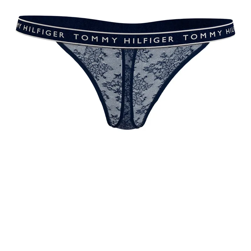 Floral lace thong