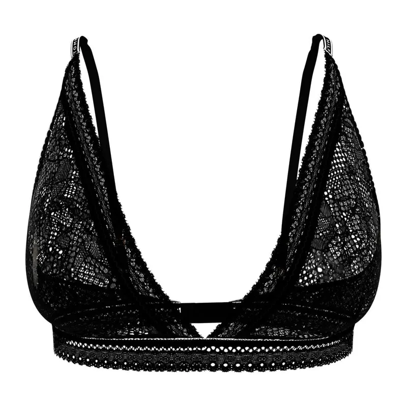 Floral lace unlined triangle bra