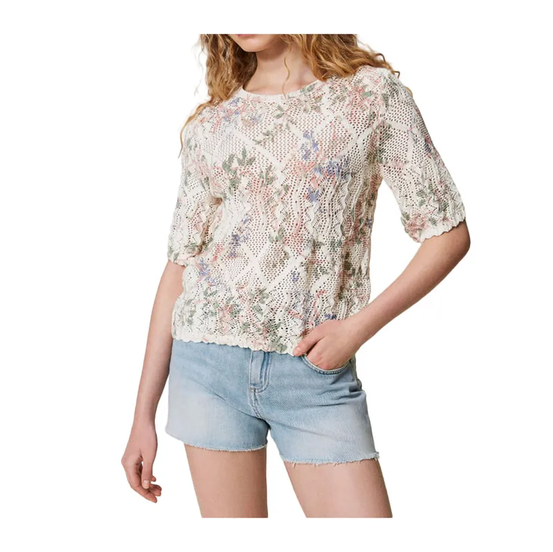 Floral Stitched Top