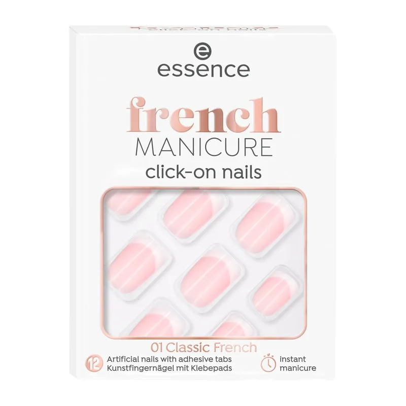 French Manicure Click-On Nails