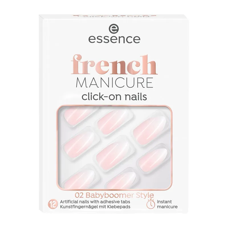 French Manicure Click-On Nails