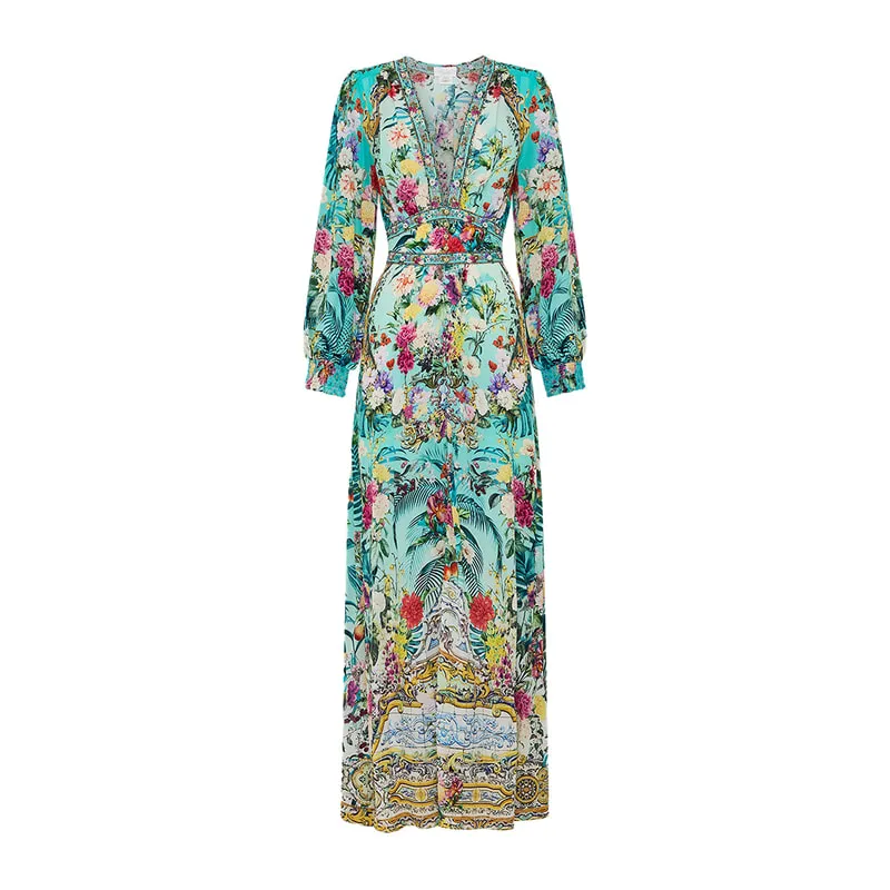 Dress with shaped waistband Gardens of queluz