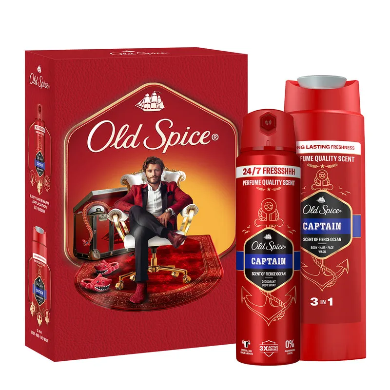 Gentleman Gift Set With Captain Deodorant Spray & Shower Gel