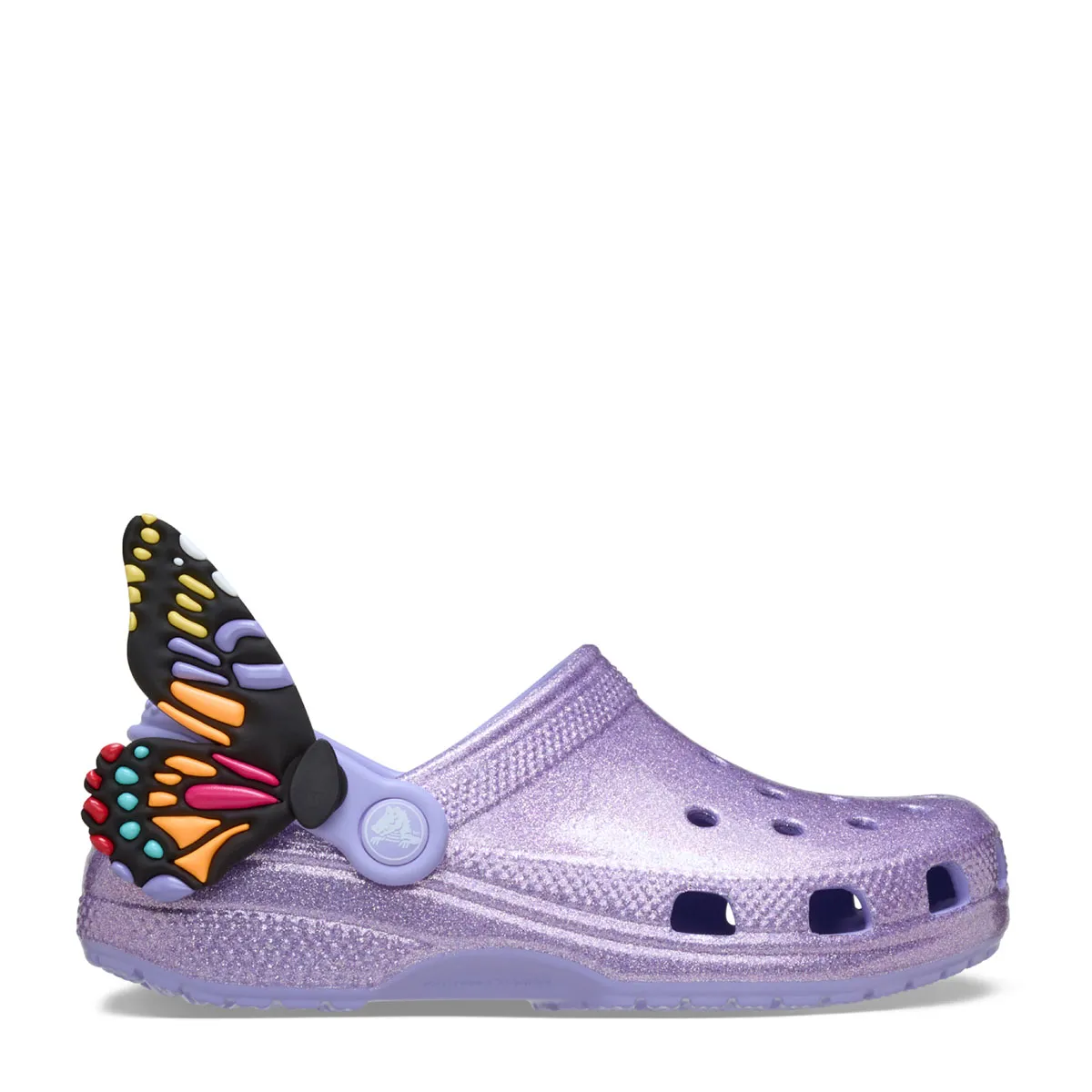 Kids' clogs with glitter and butterfly