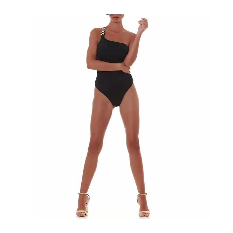 Go Glam onepiece swimsuit with chain detail
