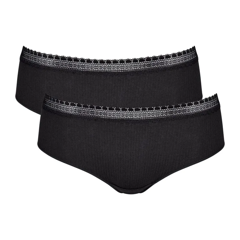 Go ribbed H hipster slip 2 pack