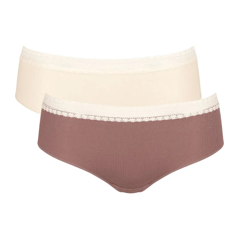 Go ribbed H hipster slip 2 pack
