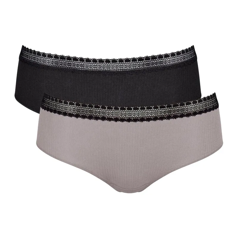 Go ribbed H hipster slip 2 pack