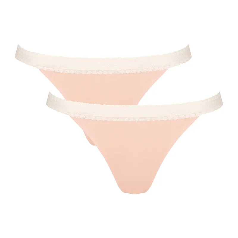 Go ribbed H tanga slip 2 pack
