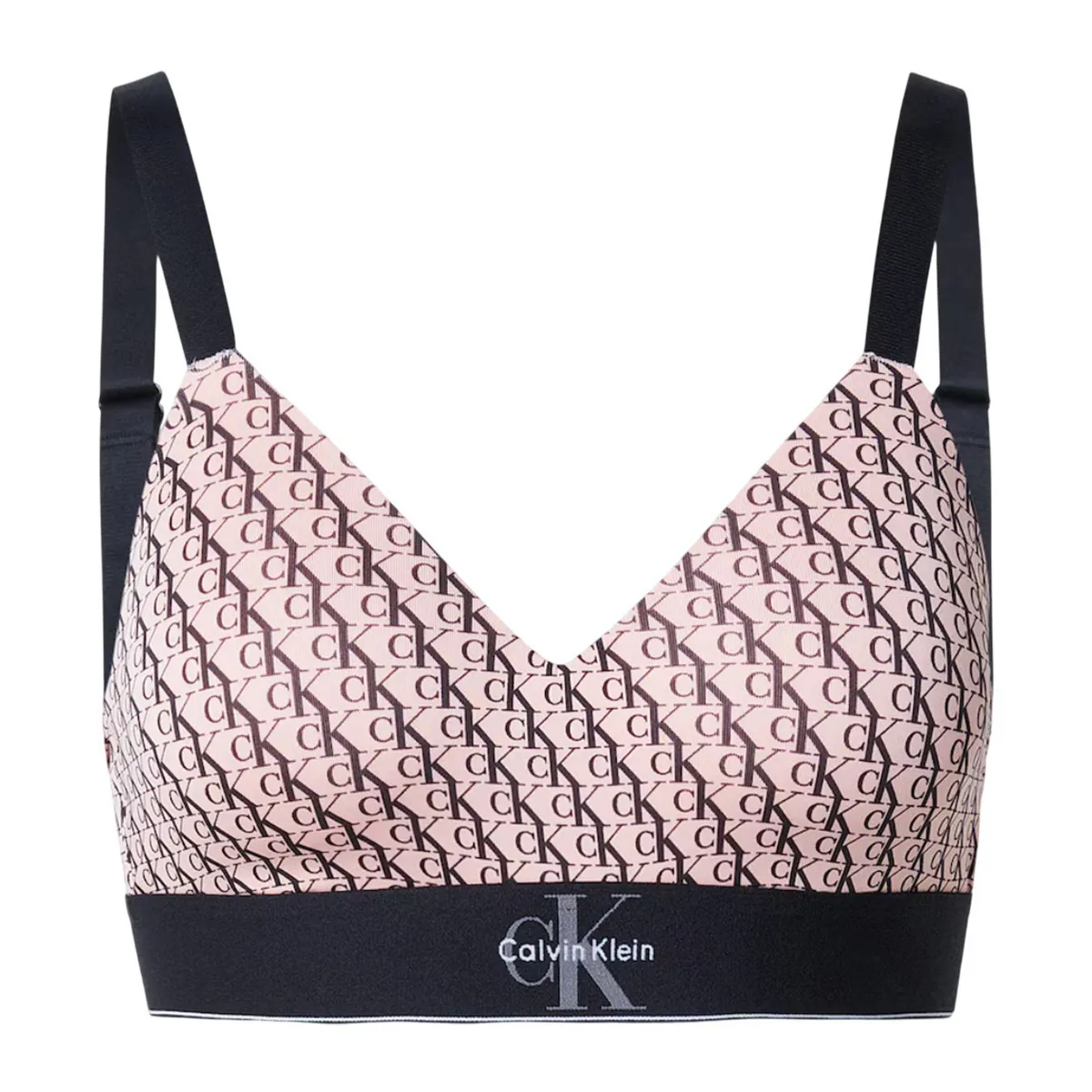 Graphic monogram microfibre bralette