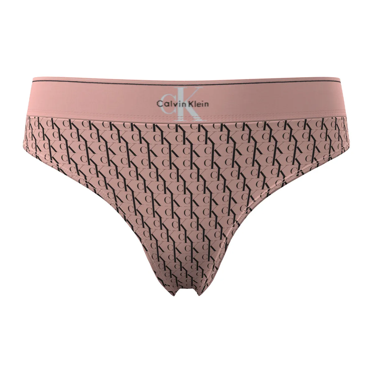 Graphic monogram microfibre stretch thong